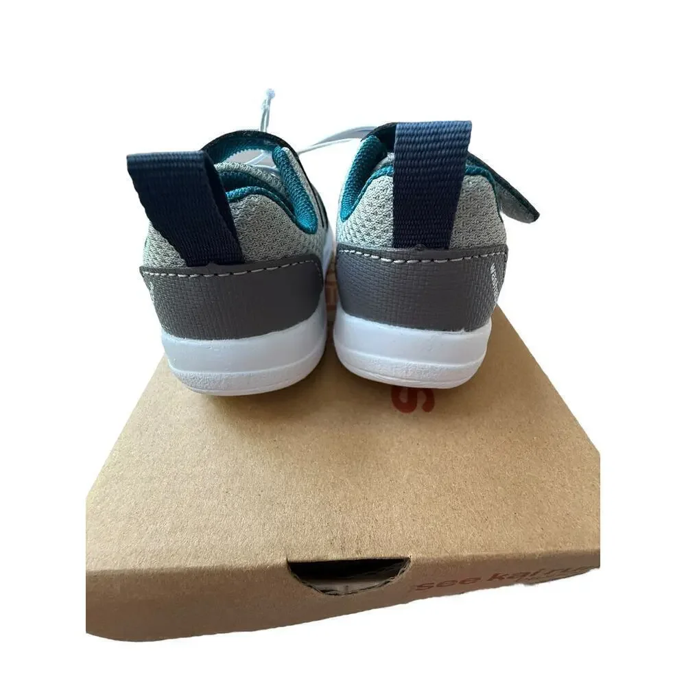 NIB See Kai Run Toddler Gray/Blue Stryker Lace Sneakers Size 4